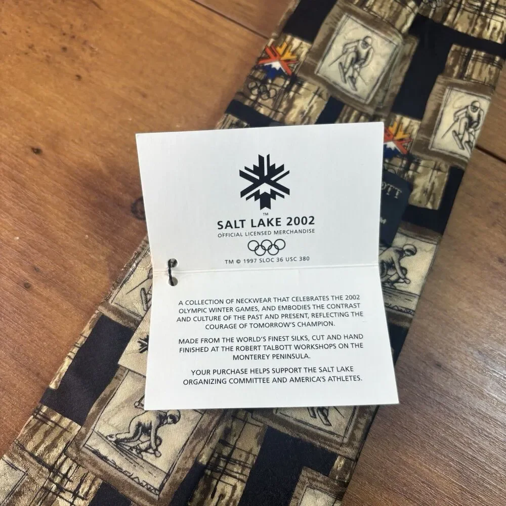 NWT VTG Y2K Robert Talbott RARE 2002 Salt Lake City Winter Olympics Silk Tie